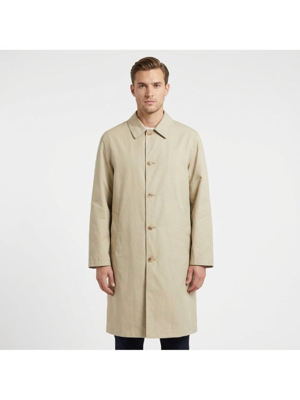 Jos. A. Bank Men's Single-Breasted Trench Coat Tan 44L